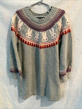 Tea Collection Bunny Sweater Dress Girls’ Size 6 *READ*
